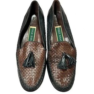 Cole Haan Two-tone Leather Tassel Woven
Loafer Size Women's 7.5B